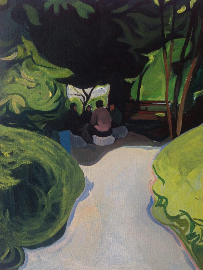 Xiao Jiang "Park", Oil on Canvas, 80cmx100cm 2015