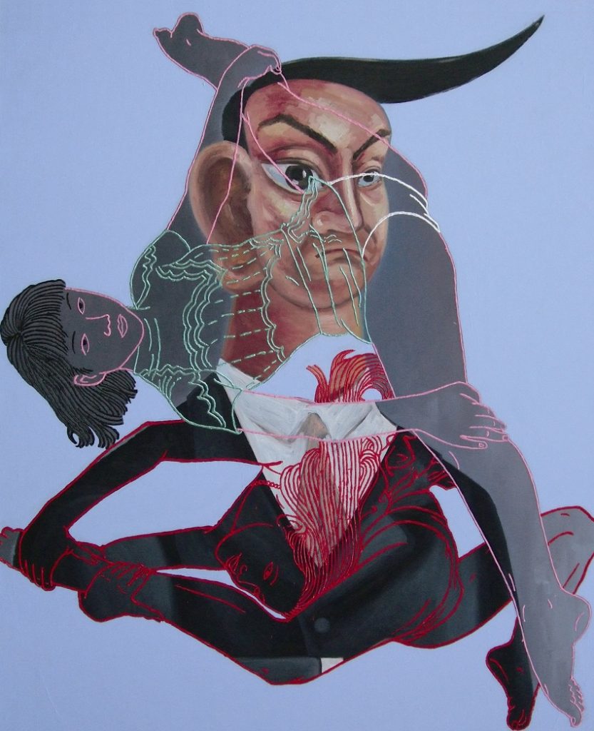 Liu Fei "Unnatural Pose", Mixture on Canvas, 160×130cm, 2007