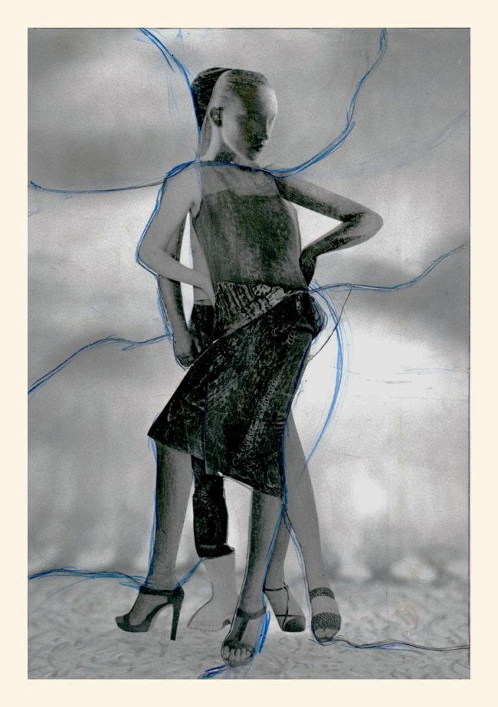 Muybridge's Twist No.5 迈步里奇的扭动 No.5 Crayon, Fusian, Photography, Collage on Canvas 布面绘画、摄影、拼贴 304 x 210 cm 2016